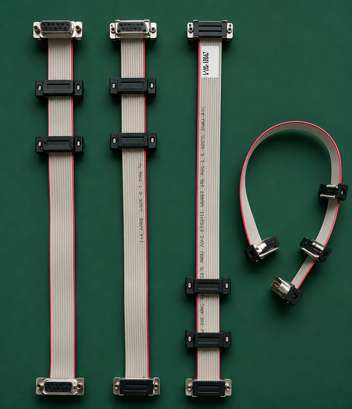 Multi-Equipment Ribbon Cable — Inspection / manufacturing / financial / medical — flat ribbon with welded terminals