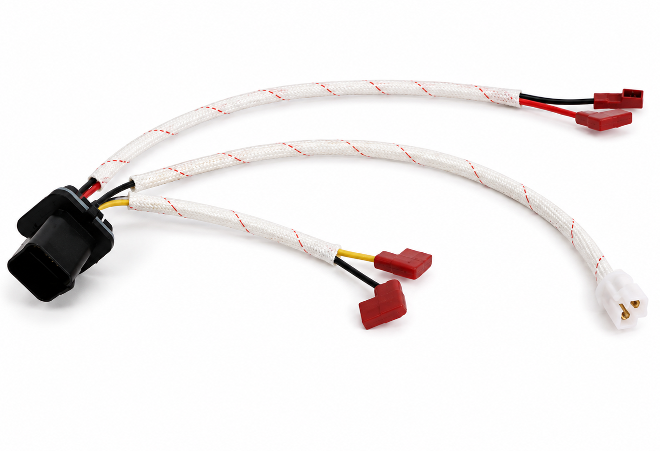 Heat-resistant braided sleeve variant with TAB and PH terminals