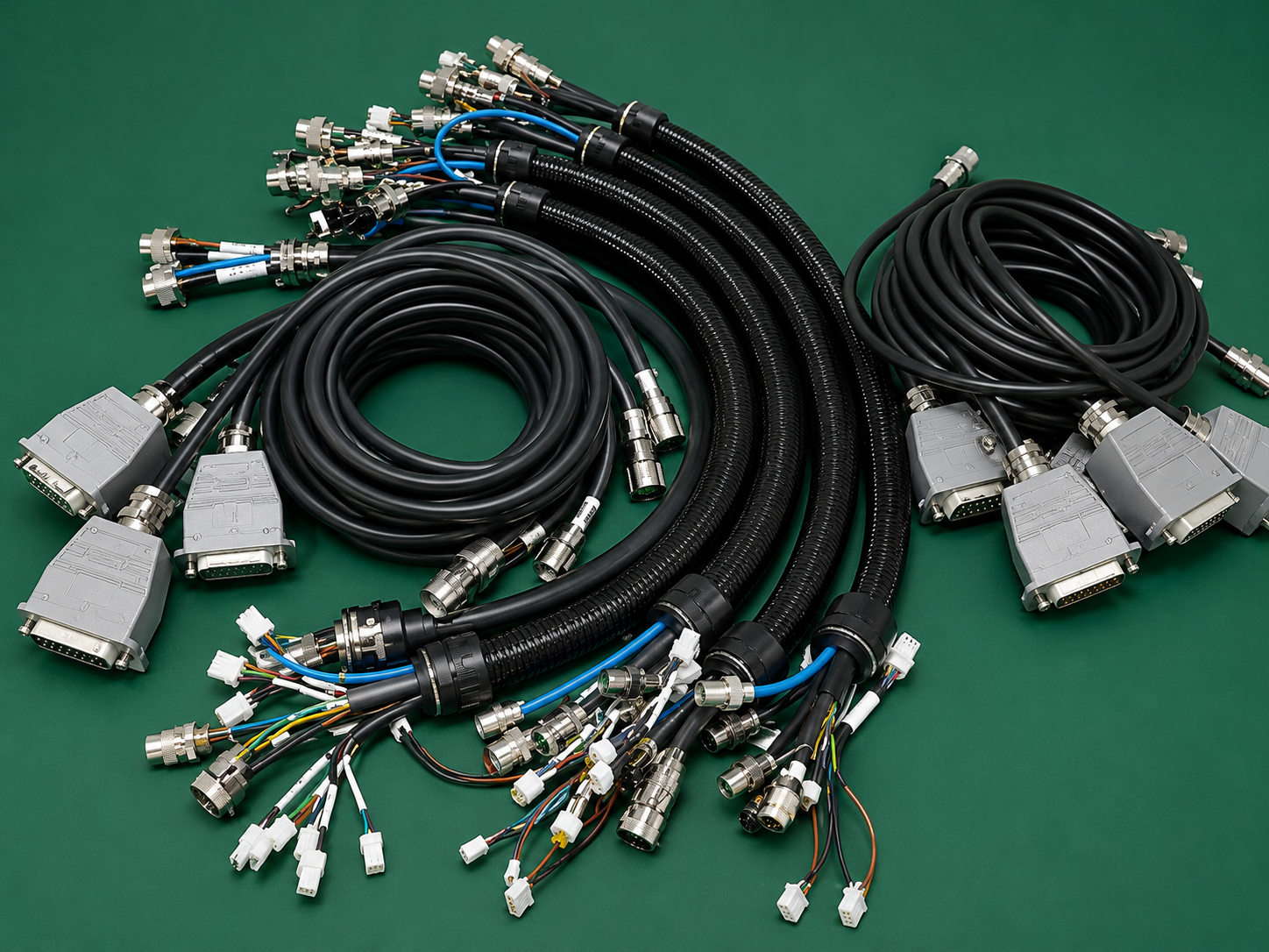 Dedicated vehicle connector kit — D-Sub rectangular family with corrugated conduit