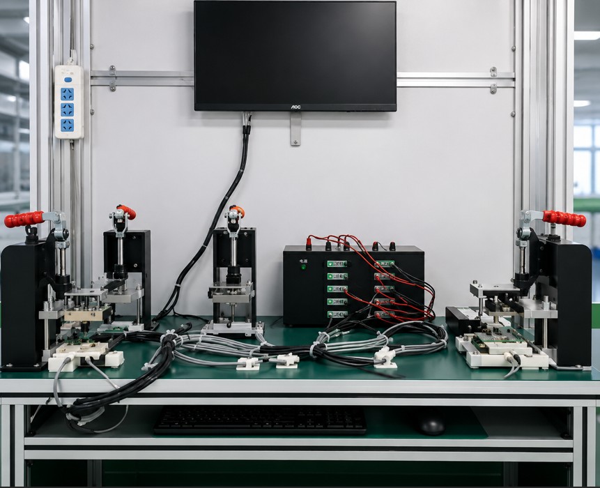Double head cable threading and punching automatic equipment