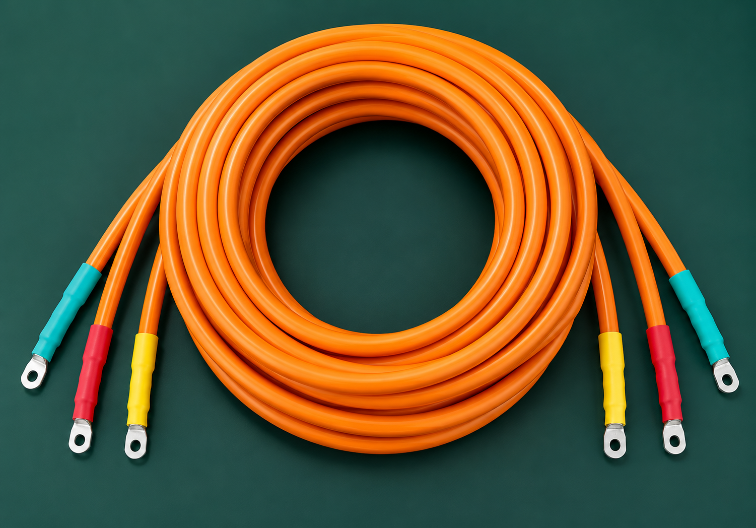 Corrugated conduit 3-way busbar link cable for parallel battery modules