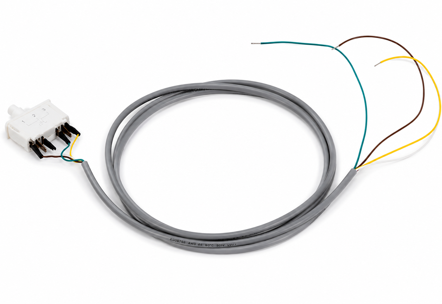 Ferrite EMI core with 12-pin connector and multi-color wires — motor drive variant