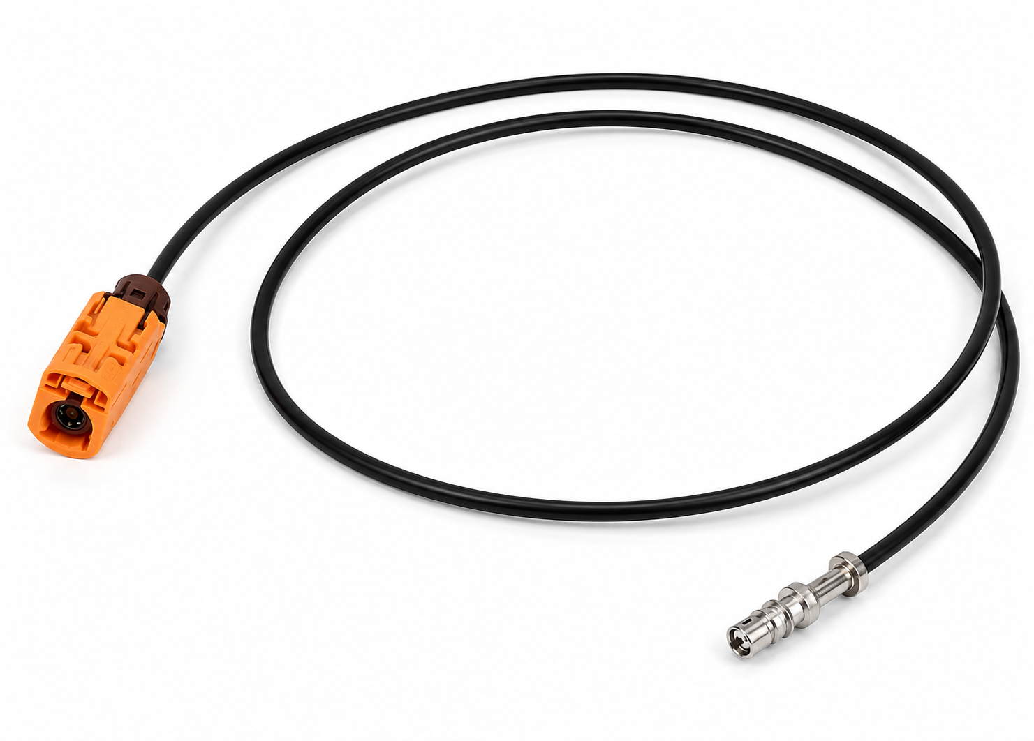 Orange magnetic / inductive sensor with shielded cable and probe terminal