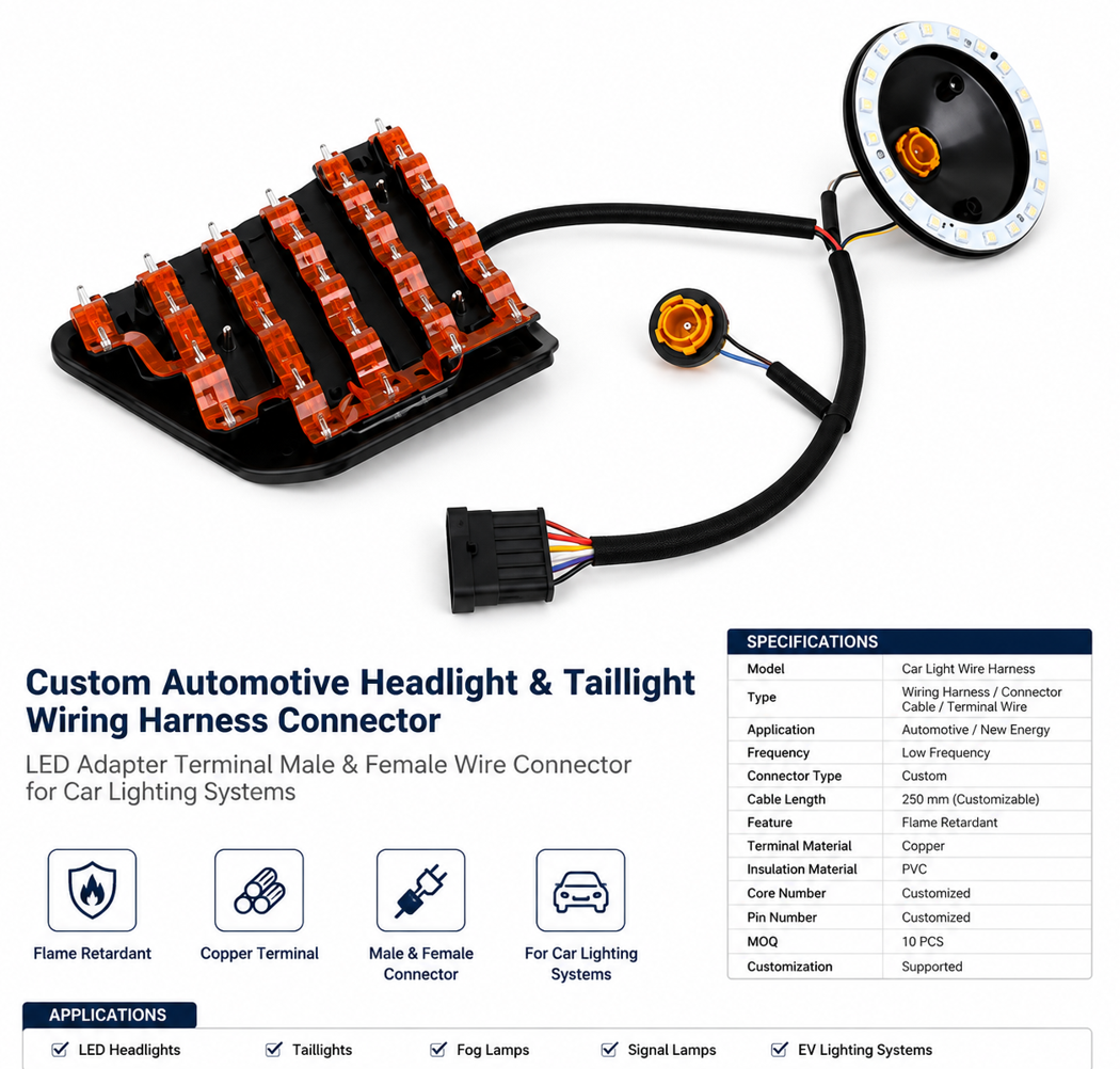 LED Soft PCB Tail Lamp — Bulb socket with power connector