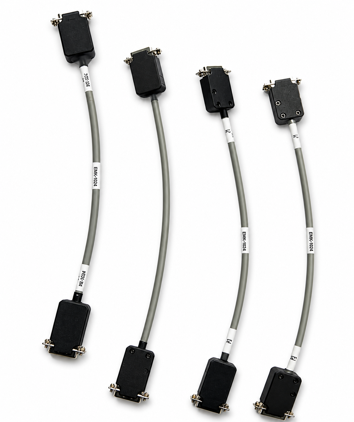 Male and female D-Sub connector stack — UL2464 cable termination detail