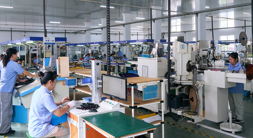 Wire harness production workshop main assembly line in Shenzhen factory